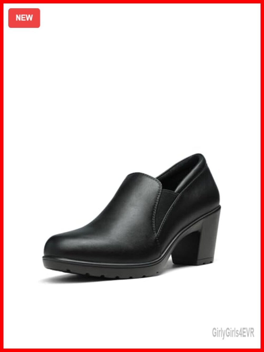 Low Chunky Block Heels Pumps Slip-on Heeled Loafers Work Shoes for Office